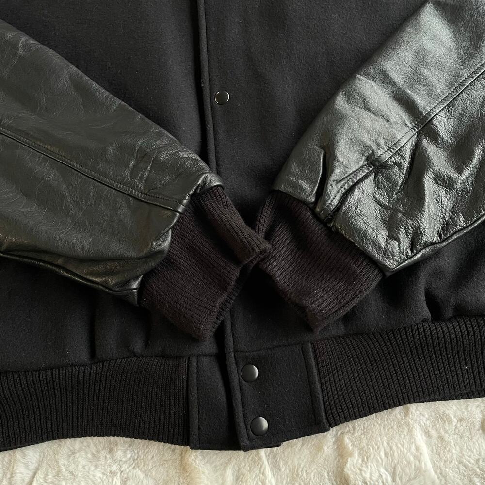 🔥NWOT Vantage Ford Credit Wool Leather Varsity Bomber Jacket Quilt Lined Sz 2XL - Picture 7 of 16